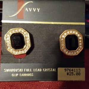 Swarovski Full lead crystal clip earrings Savvy